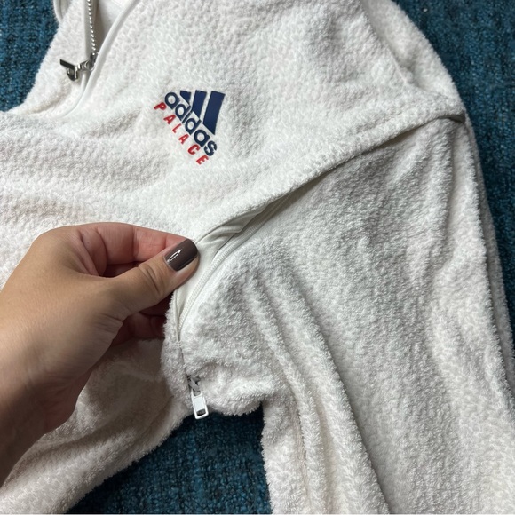 Adidas x Palace On Court Towel Track Jacket in White Blue - Picture 6 of 14